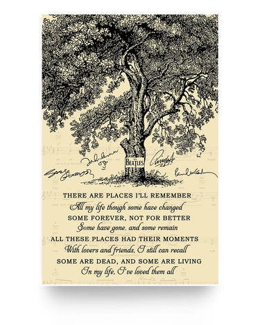Poster Gifts Beautiful Tree The Beatles All These Places 11x17 Poster